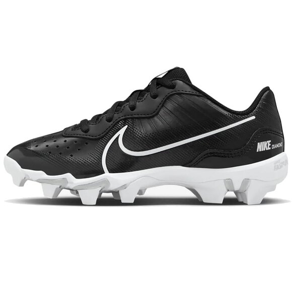 Nike Alpha Huarache 4 Keystone Boy's Rubber Baseball Cleats SZ 2 Black | White - Picture 1 of 1
